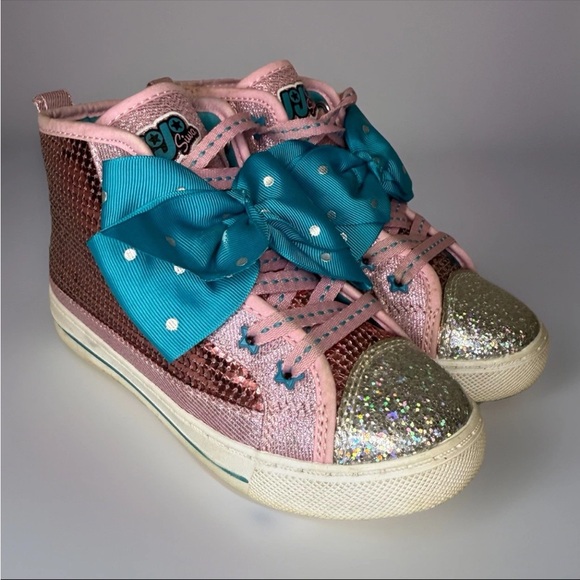 Girls Size 13 JoJo Siwa High-Top Glitter Sequins Sneakers - Picture 1 of 10